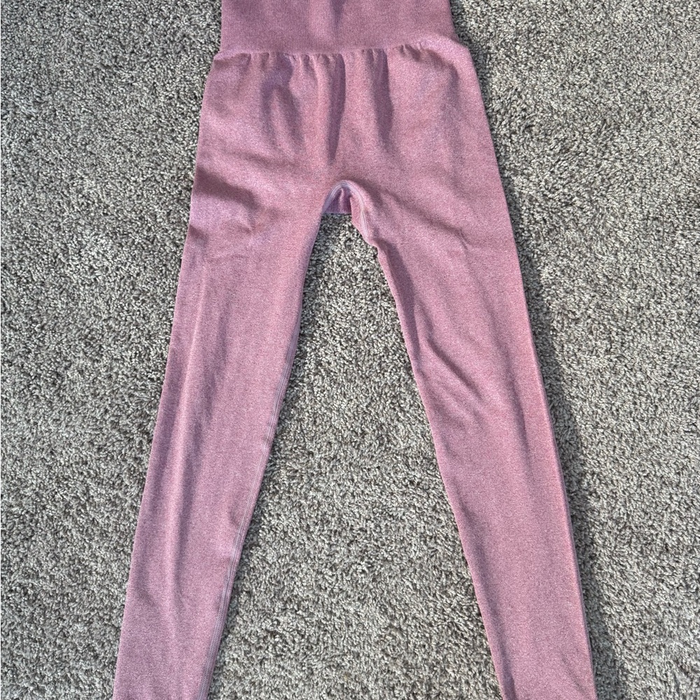 Seamless Pink and Tourquoiz High-Waisted Leggings with Stretchy Fit. 2 for 1